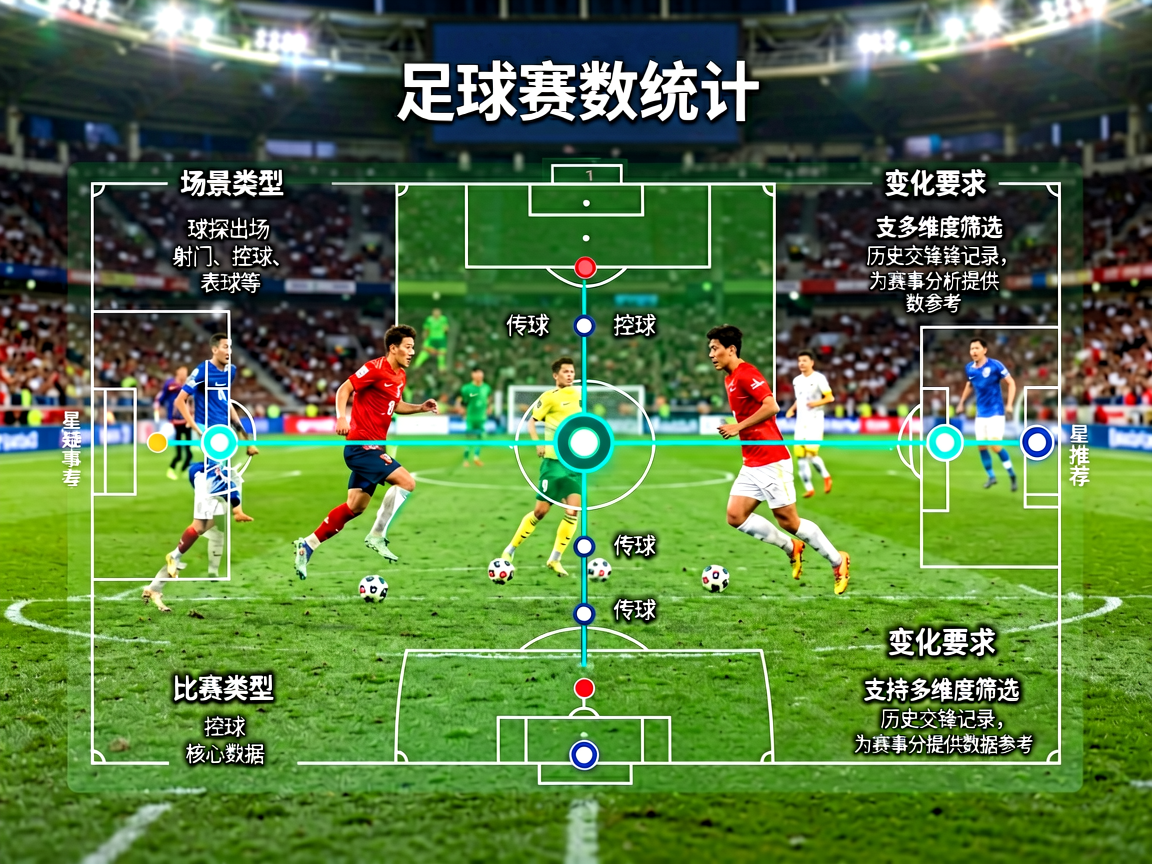 足球比赛数据统计界面，展示球队数据对比分析